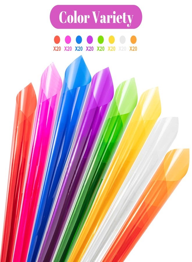 woric 160 PCS Colored Cellophane Sheets 7.5 x 7.5 Inch Colored Cellophane Wrap Transparency Plastic Sheets for DIY Arts Crafts Small Gifts Holiday Party Decoration - Image 3